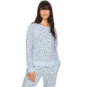 Bare Necessities blue sweatshirt with black heart, print size small